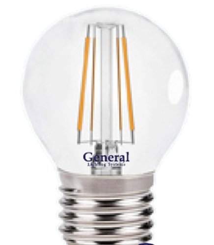 Лампа светодиодная филамент General  Шар G45S E27 220В 7Вт 4500К картинка 